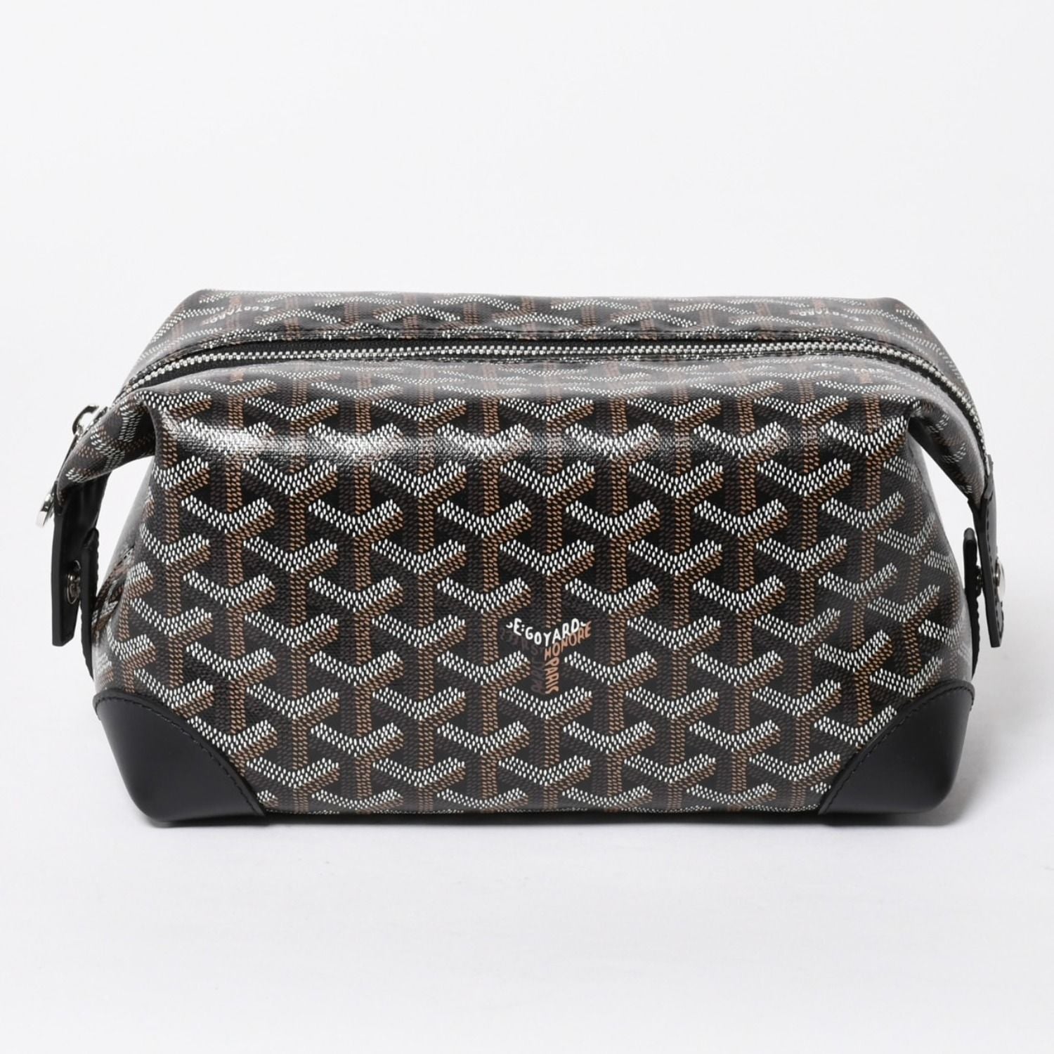 Goyard Bowling 25 Toiletry Clutch Leather Black
