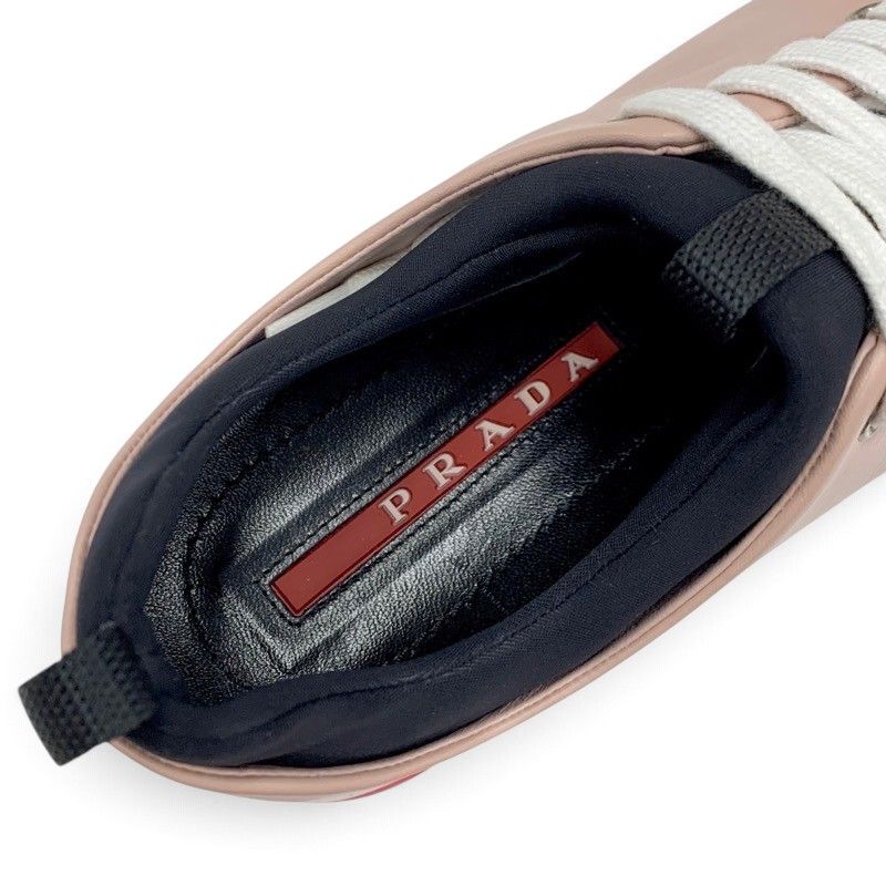 Prada Sneakers Leather Pink White Black Sports Thick Sole — view 7