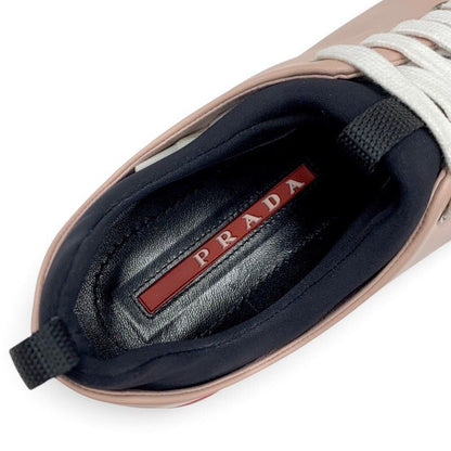 Prada Sneakers Leather Pink White Black Sports Thick Sole — view 7