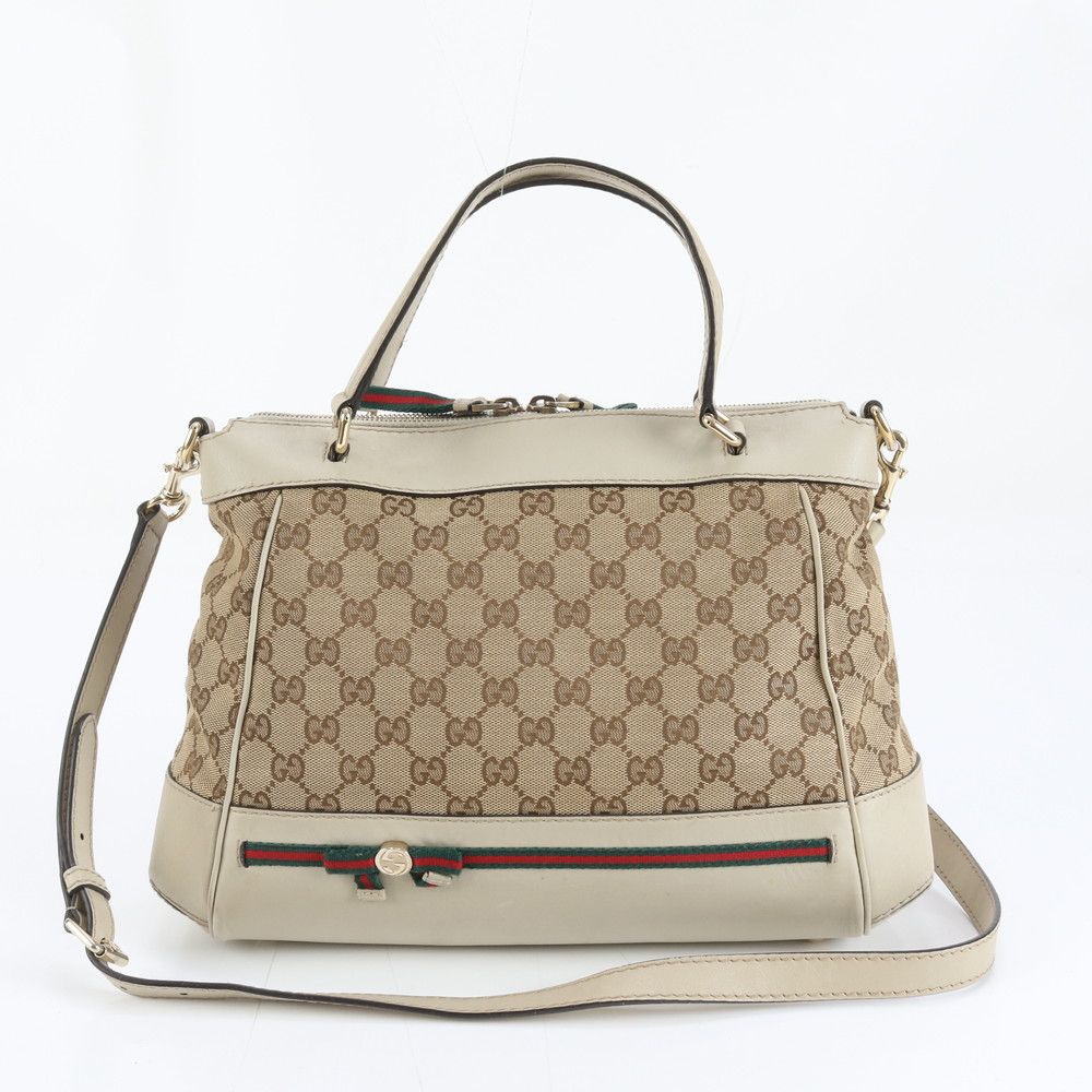 Gucci GG Canvas Sherry Mayfair Leather 2-Way Shoulder Bag