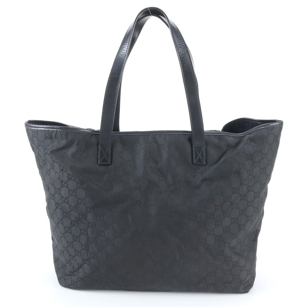 Gucci GG Leather Tote Shoulder Business Document Black