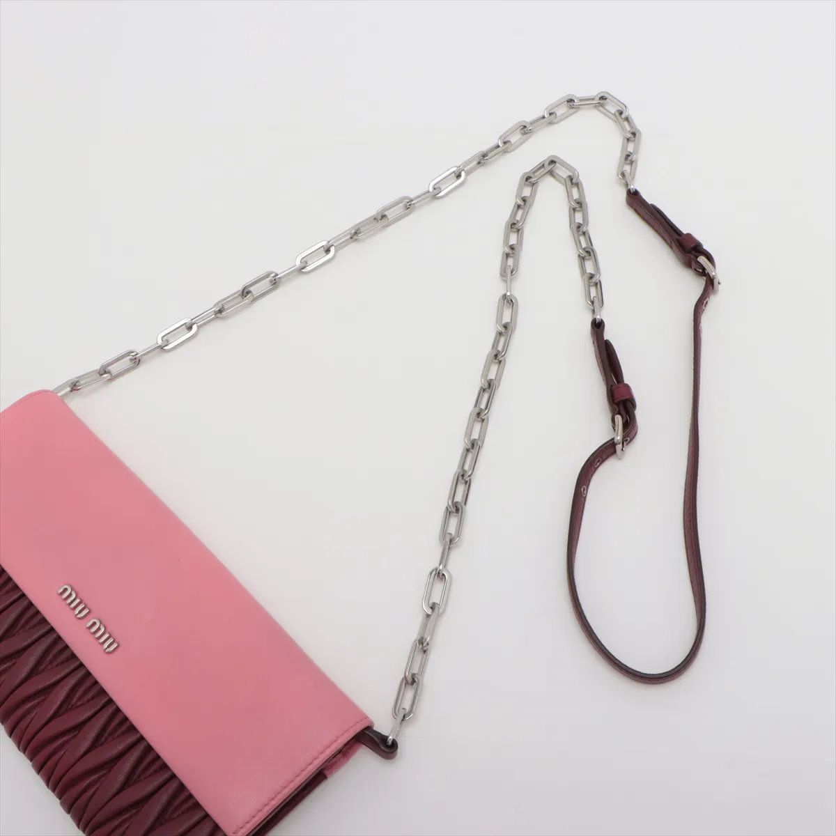Miu Miu Matelasse Chain Wallet Shoulder Bag Leather — view 5