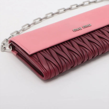 Miu Miu Matelasse Chain Wallet Shoulder Bag Leather — view 4
