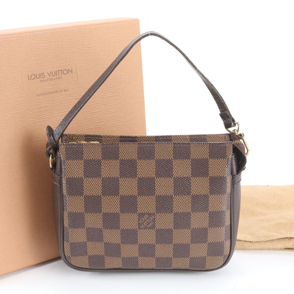 Louis Vuitton Damier Trousse Makeup Leather Handbag Tote