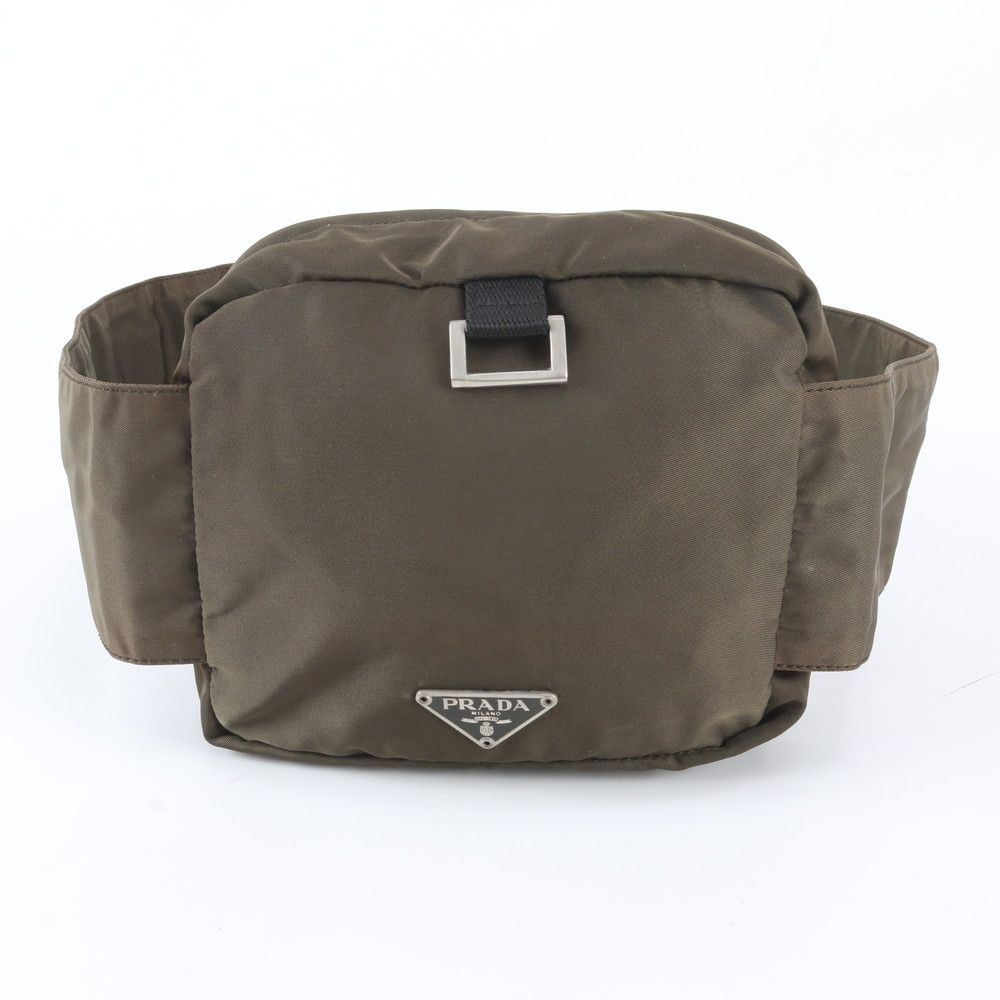 Prada Tessuto Nylon Triangle Logo Waist Bag Body Pouch — view 2