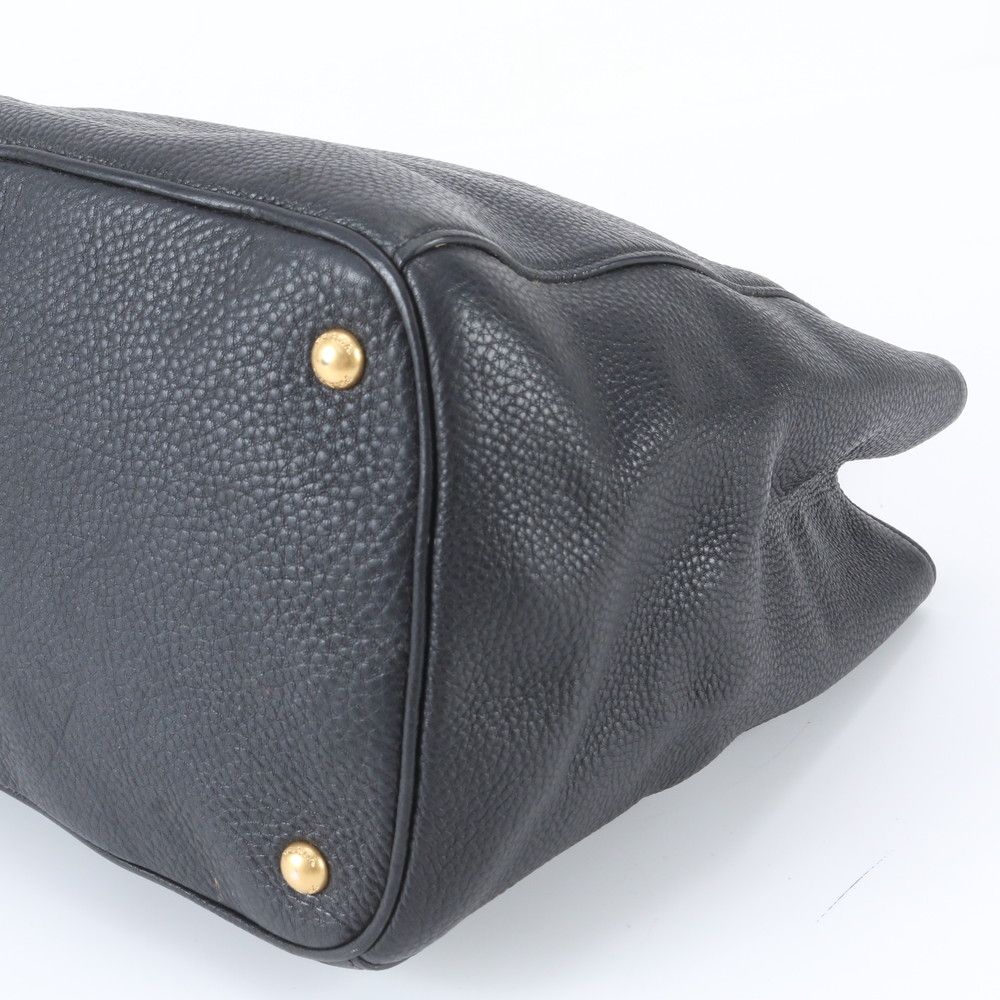 Prada Triangle Logo Leather Tote — view 4
