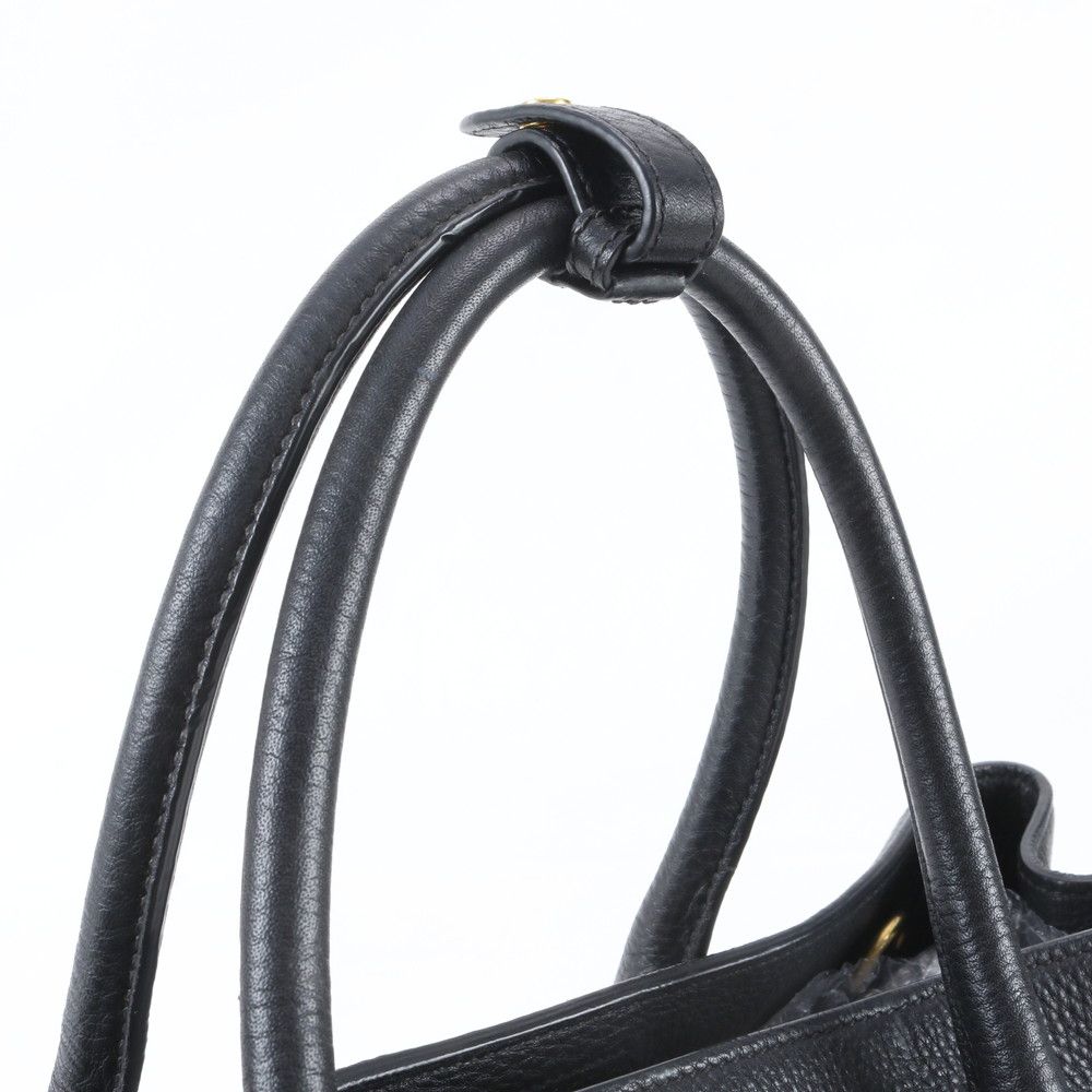 Prada Triangle Logo Leather Tote — view 2