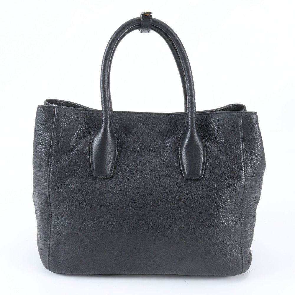 Prada Triangle Logo Leather Tote — view 3