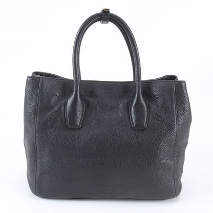 Prada Triangle Logo Leather Tote — view 3