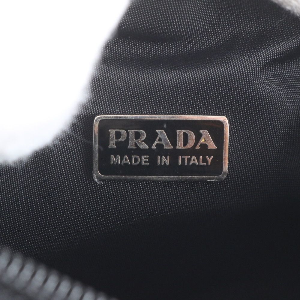 Prada Tessuto Nylon Triangle Logo Handbag Black Brands — view 8