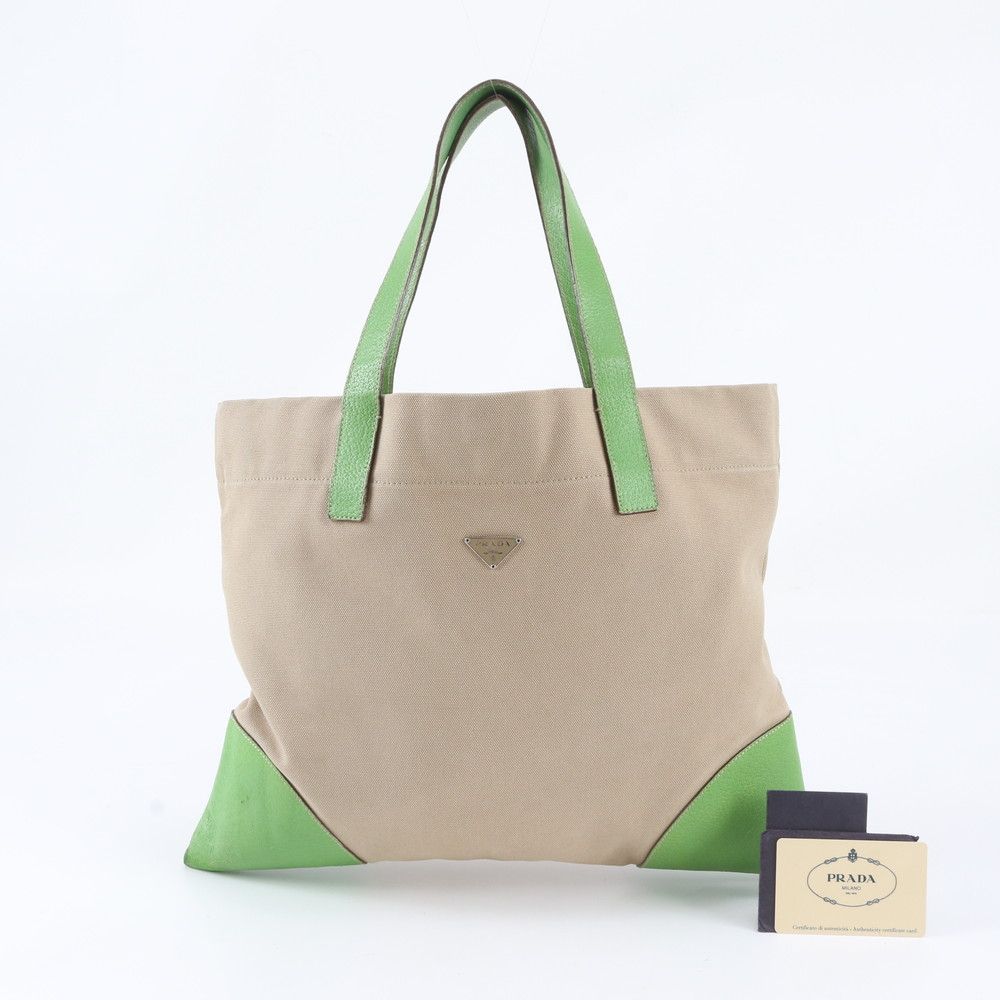 Prada Triangle Logo Tote