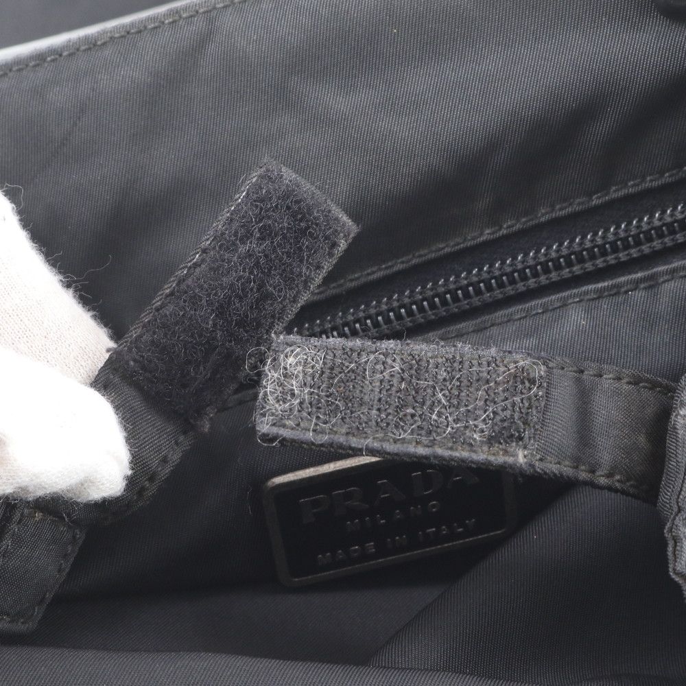 Prada Tessuto Nylon Plastic Handle Handbag Tote Black — view 8