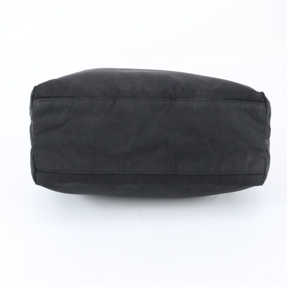 Prada Tessuto Nylon Plastic Handle Handbag Tote Black — view 5
