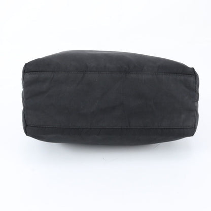 Prada Tessuto Nylon Plastic Handle Handbag Tote Black — view 5
