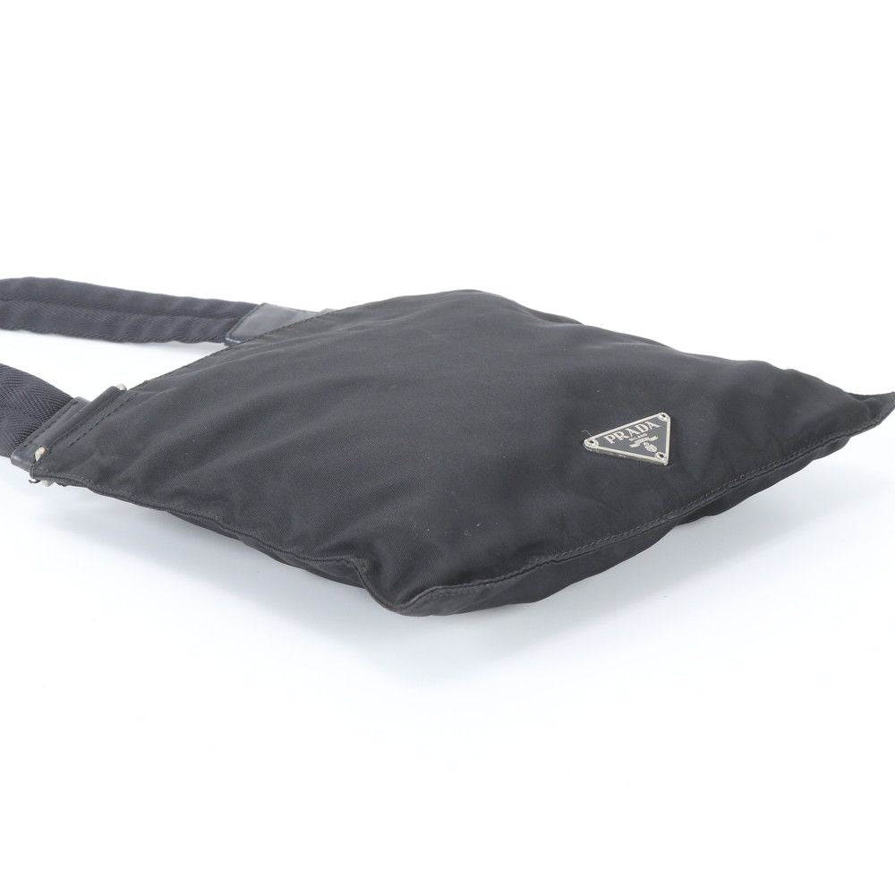 Prada Tessuto Nylon Triangle Logo Shoulder Bag Crossbody Messenger Black — view 5