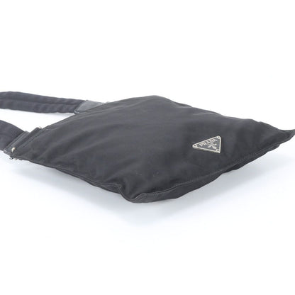 Prada Tessuto Nylon Triangle Logo Shoulder Bag Crossbody Messenger Black — view 5