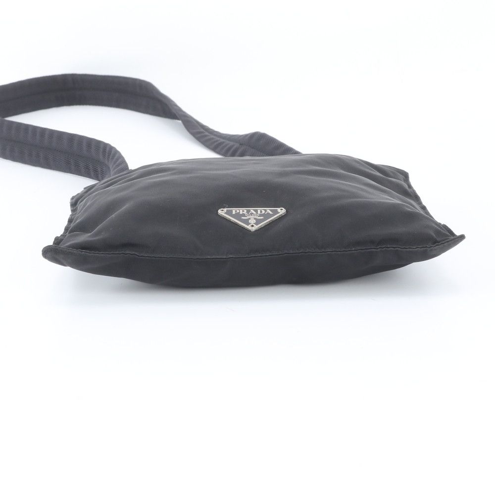 Prada Tessuto Nylon Triangle Logo Shoulder Bag Crossbody Messenger Black — view 6