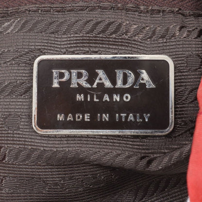 Prada Tessuto Nylon Triangle Logo Leather Backpack Shoulder Bag — view 8