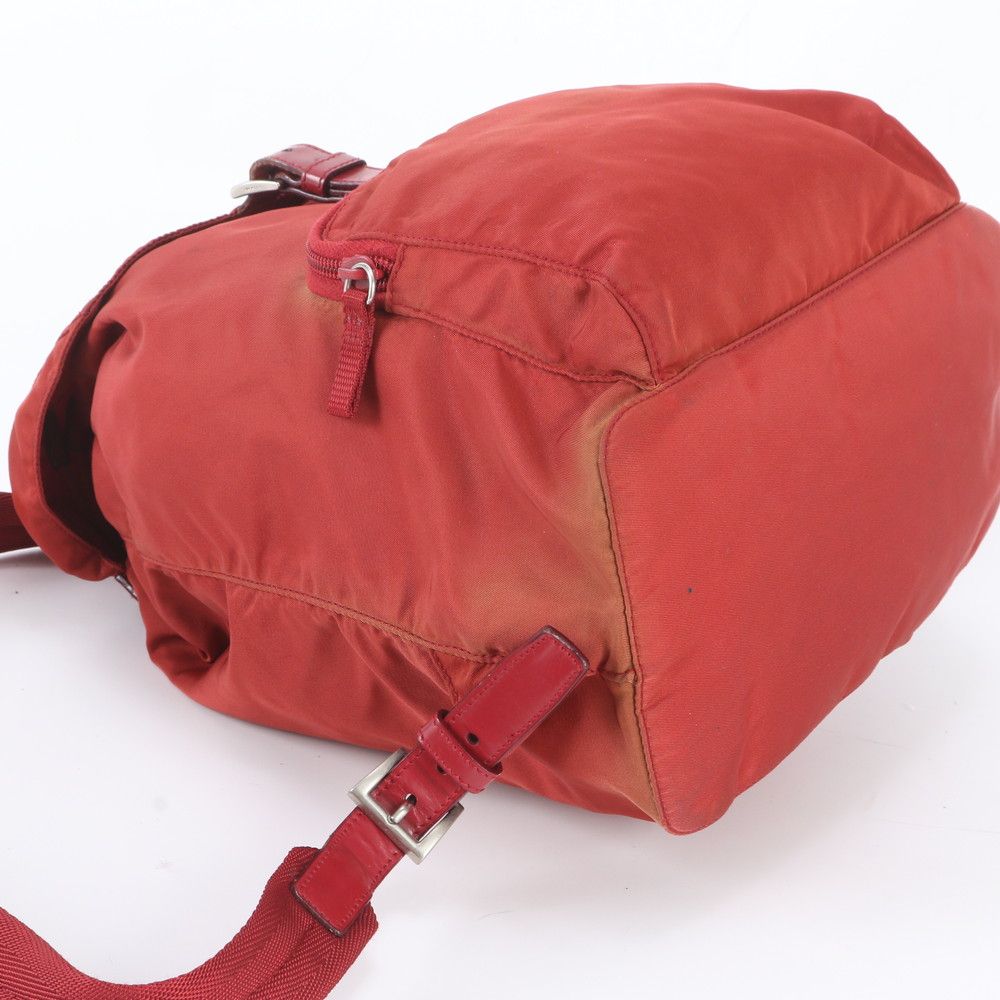 Prada Tessuto Nylon Triangle Logo Leather Backpack Shoulder Bag — view 5