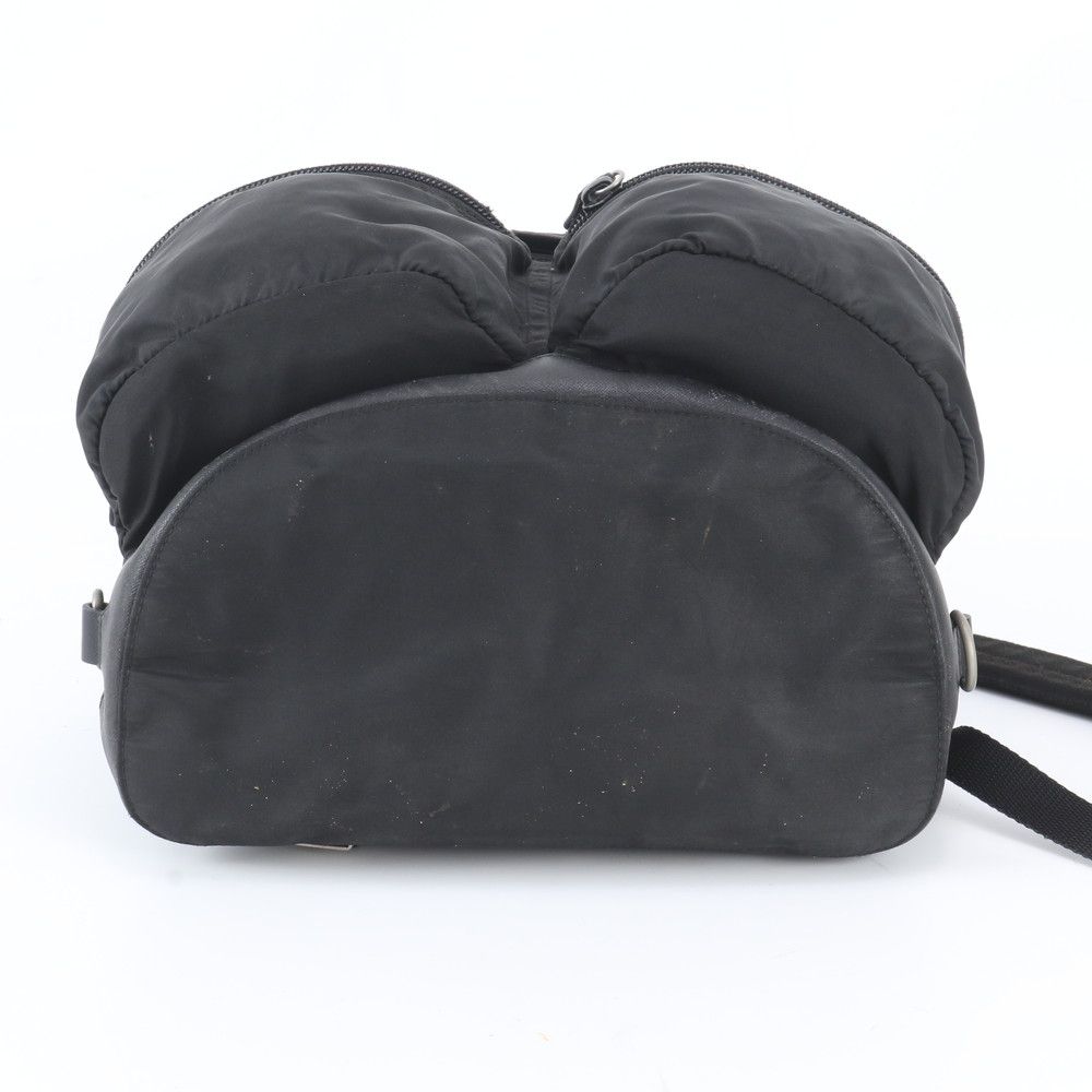Prada Tessuto Nylon Triangle Logo Leather Backpack — view 6