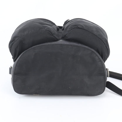 Prada Tessuto Nylon Triangle Logo Leather Backpack — view 6