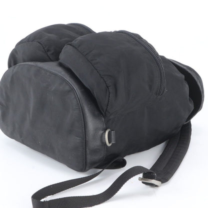 Prada Tessuto Nylon Triangle Logo Leather Backpack — view 4