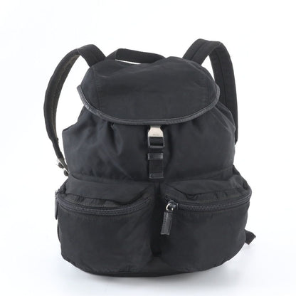 Prada Tessuto Nylon Triangle Logo Leather Backpack