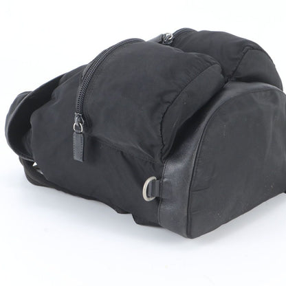 Prada Tessuto Nylon Triangle Logo Leather Backpack — view 5