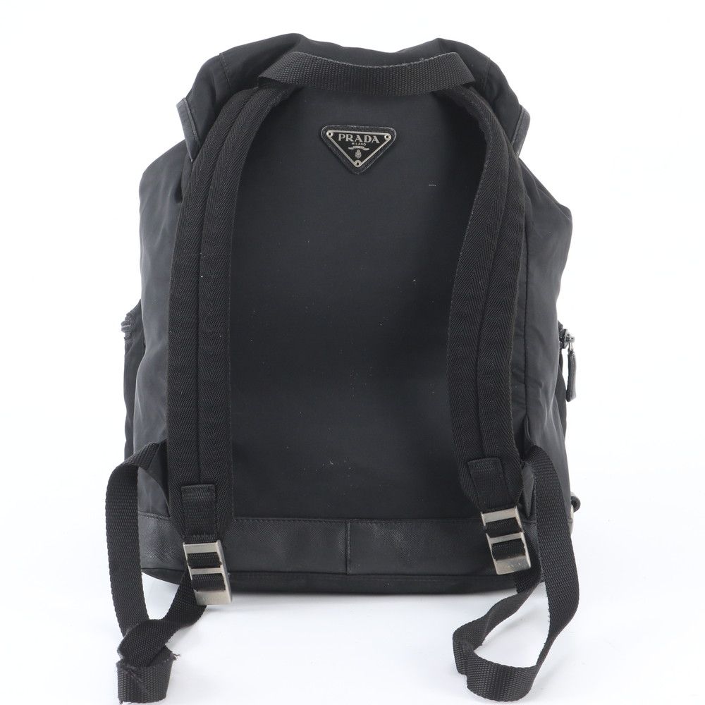 Prada Tessuto Nylon Triangle Logo Leather Backpack — view 3