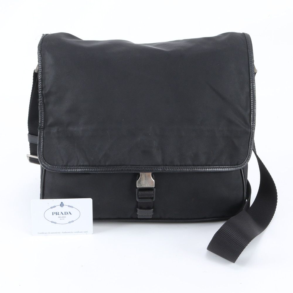 Prada Tessuto Nylon Shoulder Bag Crossbody Messenger Black