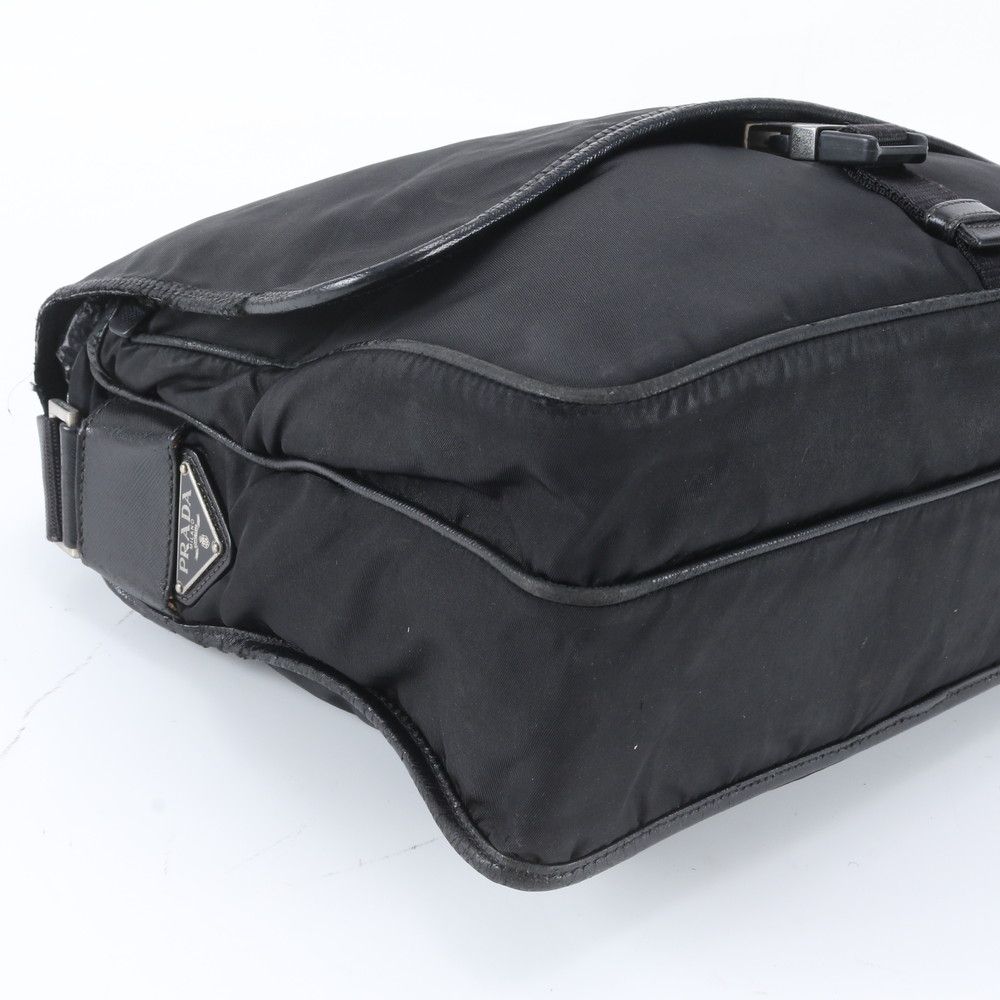 Prada Tessuto Nylon Shoulder Bag Crossbody Messenger Black — view 6