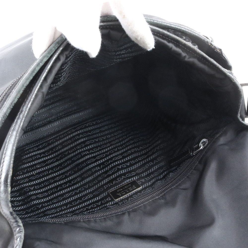 Prada Tessuto Nylon Shoulder Bag Crossbody Messenger Black — view 7