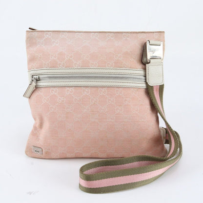 Gucci GG Canvas Sherry Line Leather Shoulder Bag