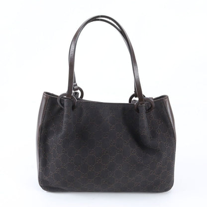 Gucci GG Canvas Leather Handbag with Tote Pouch Brown — view 3