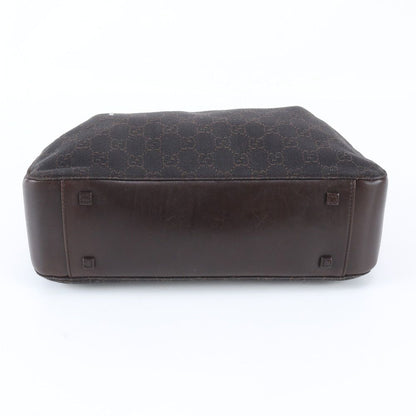 Gucci GG Canvas Leather Handbag with Tote Pouch Brown — view 5