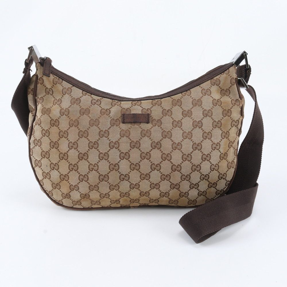 Gucci GG Canvas Leather Shoulder Bag Crossbody Messenger