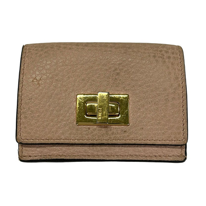 Fendi Trifold Wallet Peekaboo Light Pink Leather