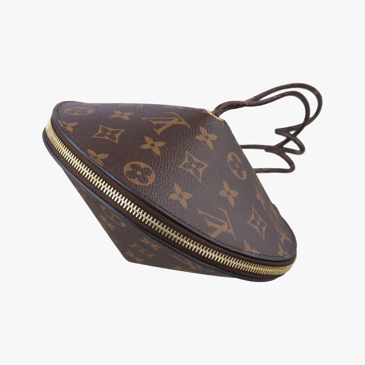 Louis Vuitton Tupi Brown Monogram Canvas Cowhide Leather Clutch — view 4