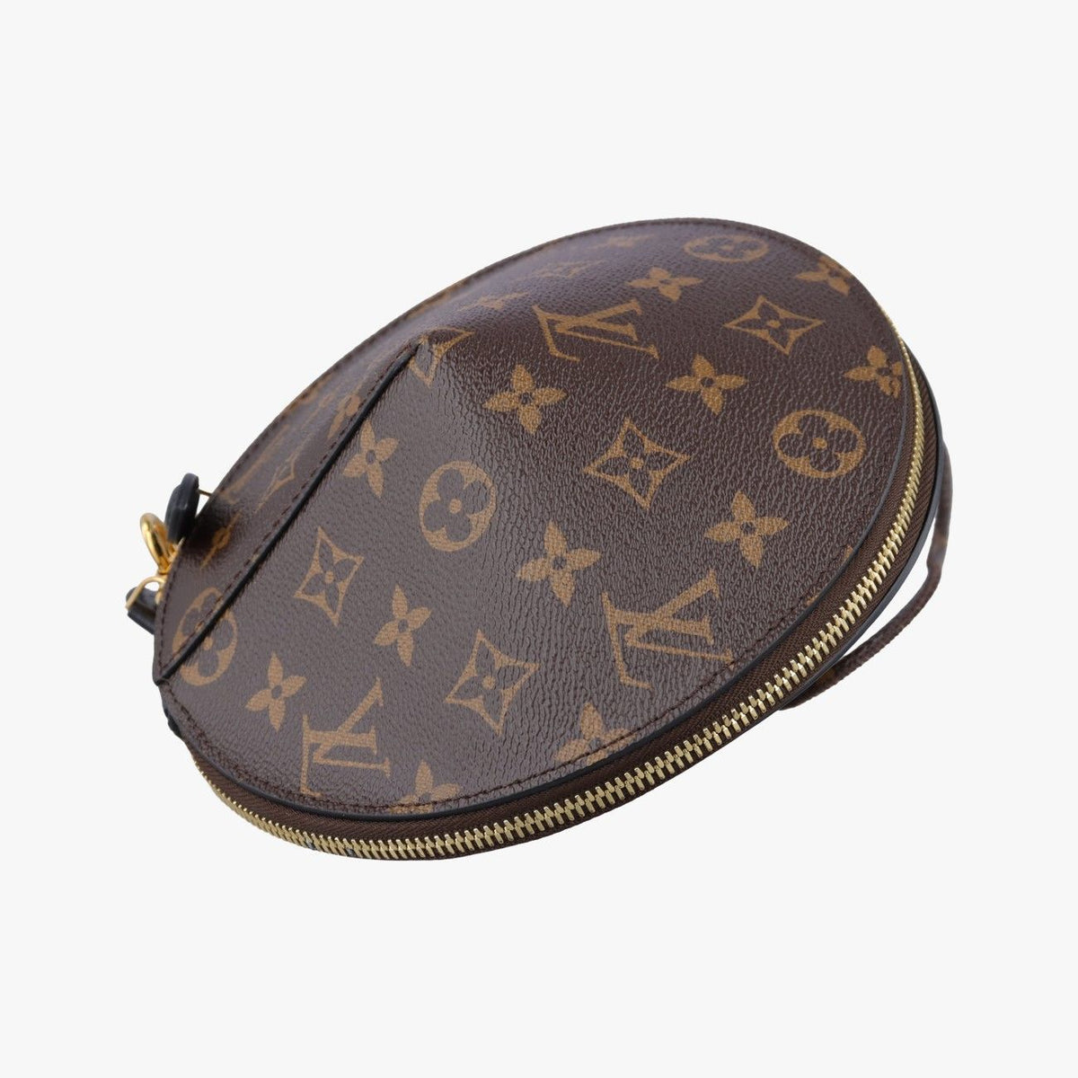 Louis Vuitton Tupi Brown Monogram Canvas Cowhide Leather Clutch — view 6