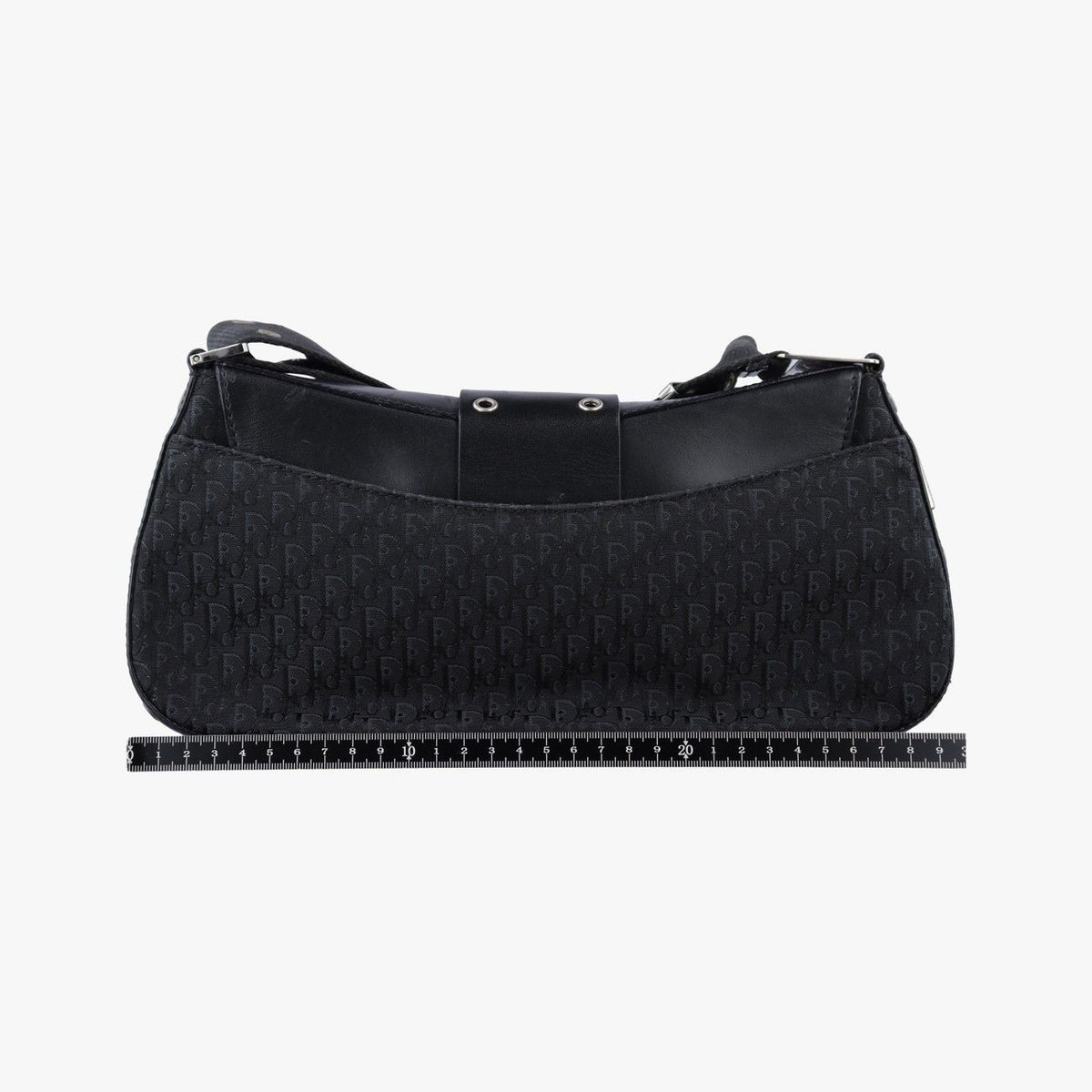Dior Street Chic Columbus Black Canvas Leather Shoulder Bag — view 2