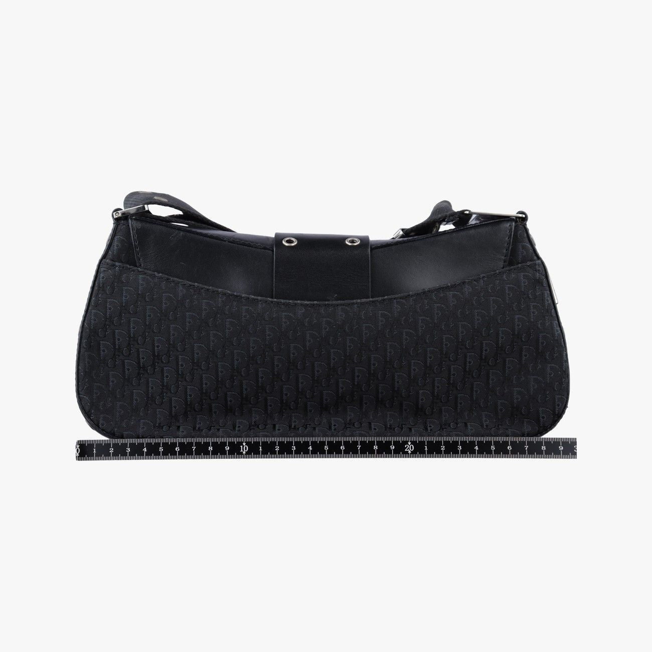 Dior Street Chic Columbus Black Canvas Leather Shoulder Bag — view 2