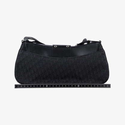 Dior Street Chic Columbus Black Canvas Leather Shoulder Bag — view 2