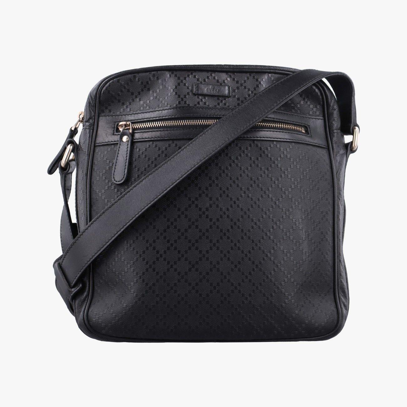 Gucci GG Supreme Messenger Black Leather