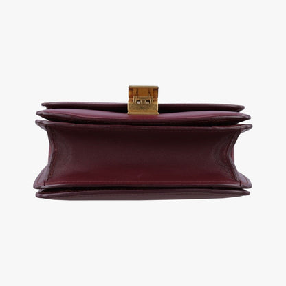 Celine Classic Small Wine Red Leather Shoulder Bag — view 3