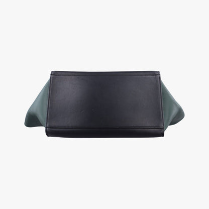 Celine Trapeze Medium Green Black Leather Handbag — view 3