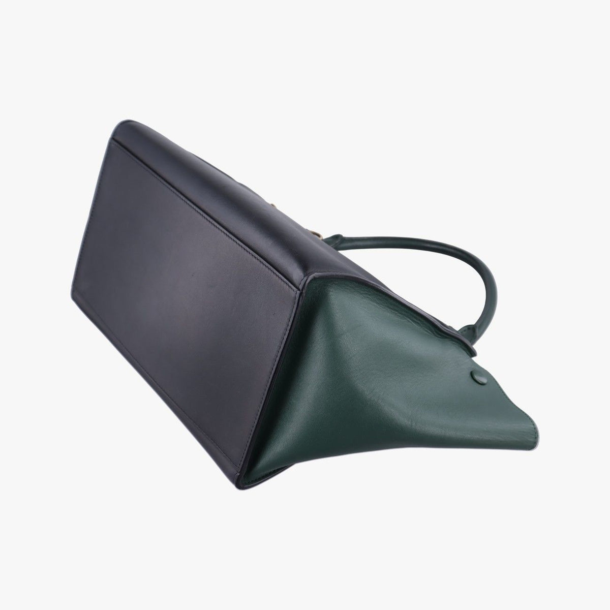 Celine Trapeze Medium Green Black Leather Handbag — view 6