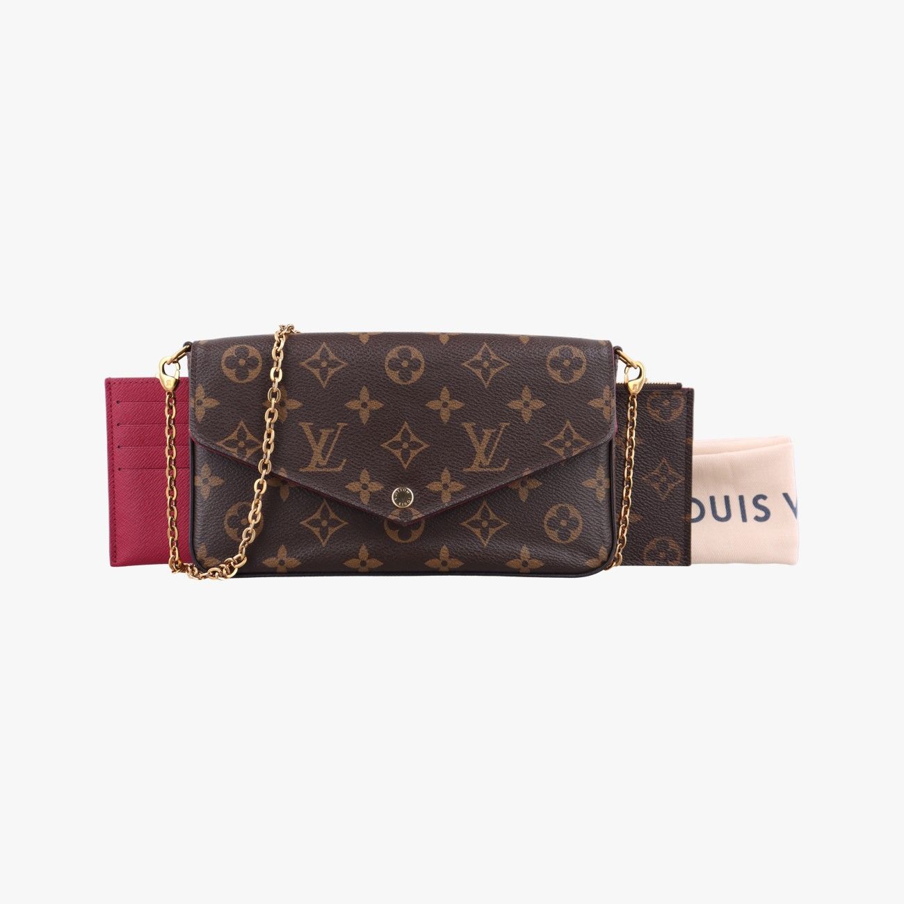 Louis Vuitton Pochette Felicie Monogram Brown Canvas Shoulder Bag