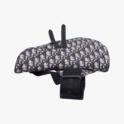 Dior Saddle Bag Gray Navy Black Jacquard Leather — view 8