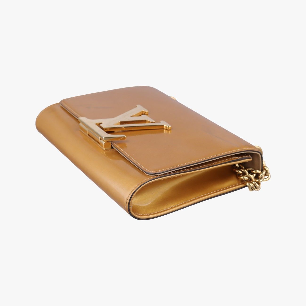 Louis Vuitton Pochette Louise MM Mustard Yellow Vernis Shoulder Bag — view 4