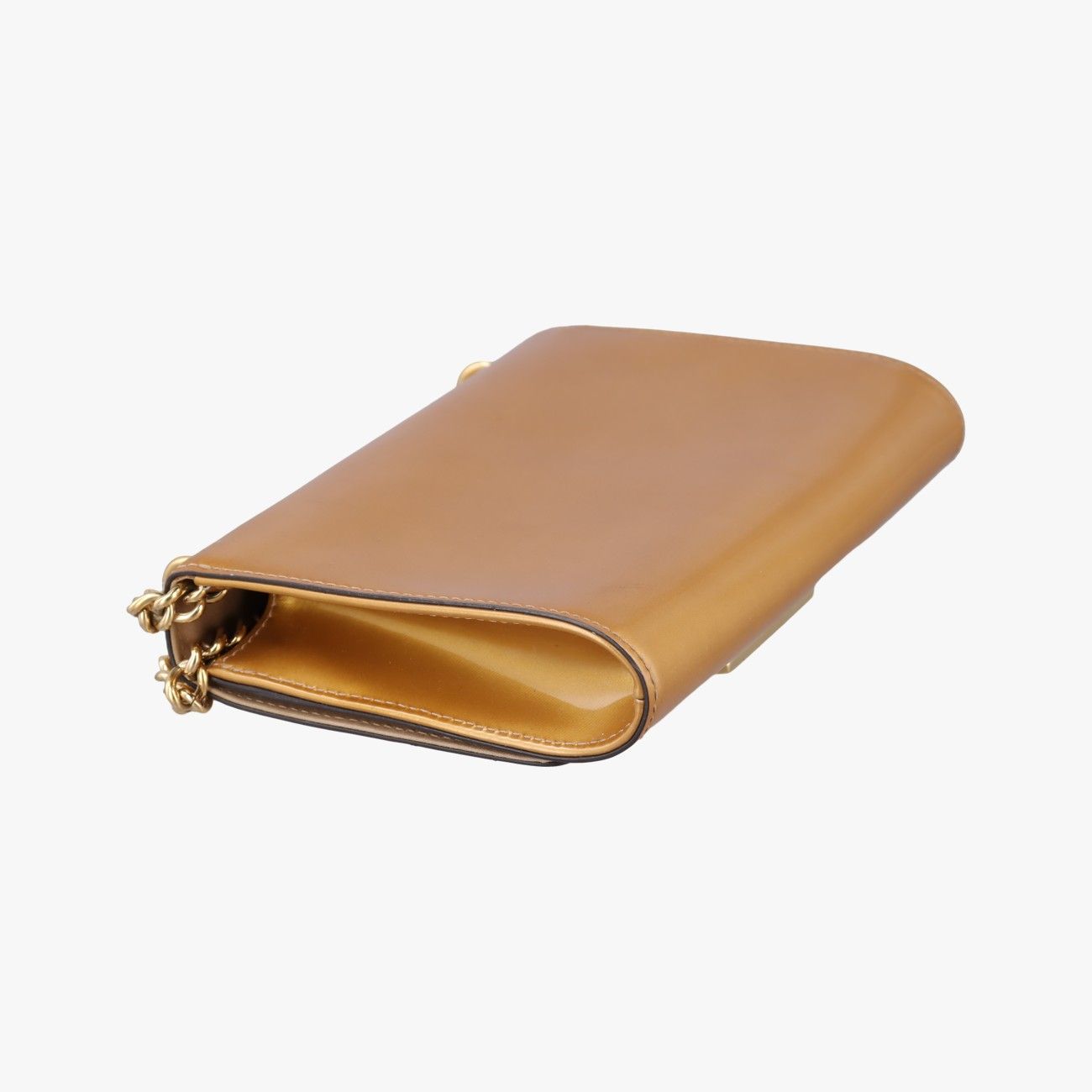 Louis Vuitton Pochette Louise MM Mustard Yellow Vernis Shoulder Bag — view 7